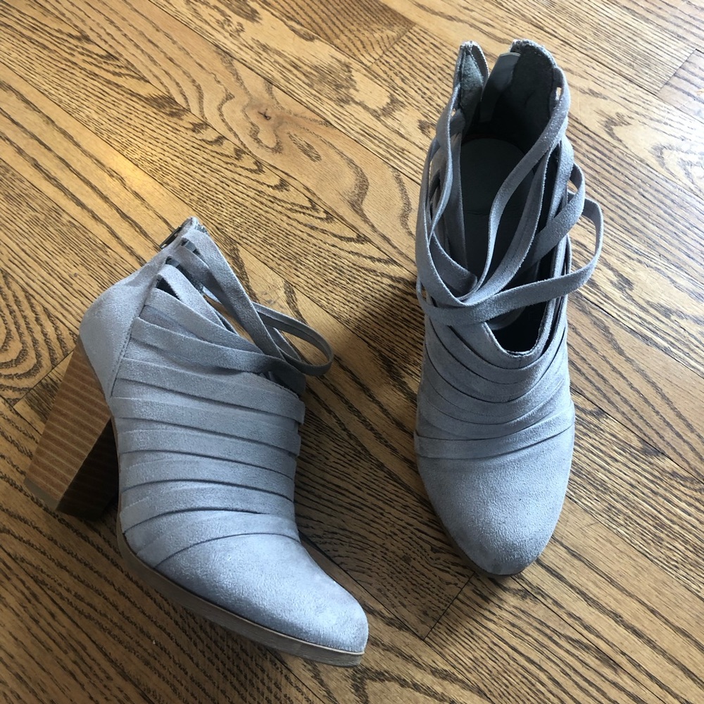 Journee Collection Selena Ankle Bootie Grey Strappy